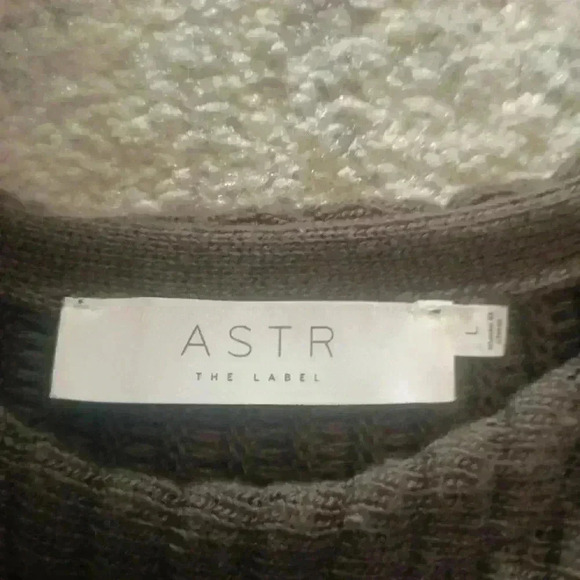 Astr the label Womans Army  Brown Dolman Ribbed Sweater Dress L - Picture 8 of 10